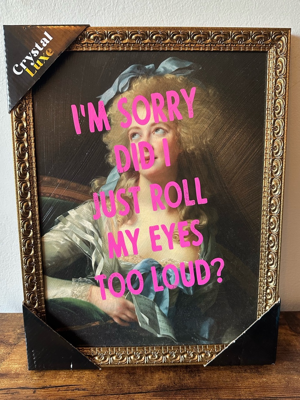 Framed Pink Text Wall Art Decor “I'm Sorry Did I Just Roll My Eyes Too Loud?"